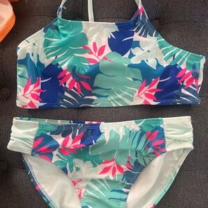 Tropical Print girls bikini size L 10-12